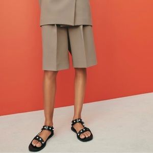 Zara slide sandals with pearls